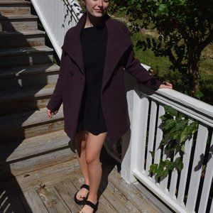 J. Crew double breasted plum coat